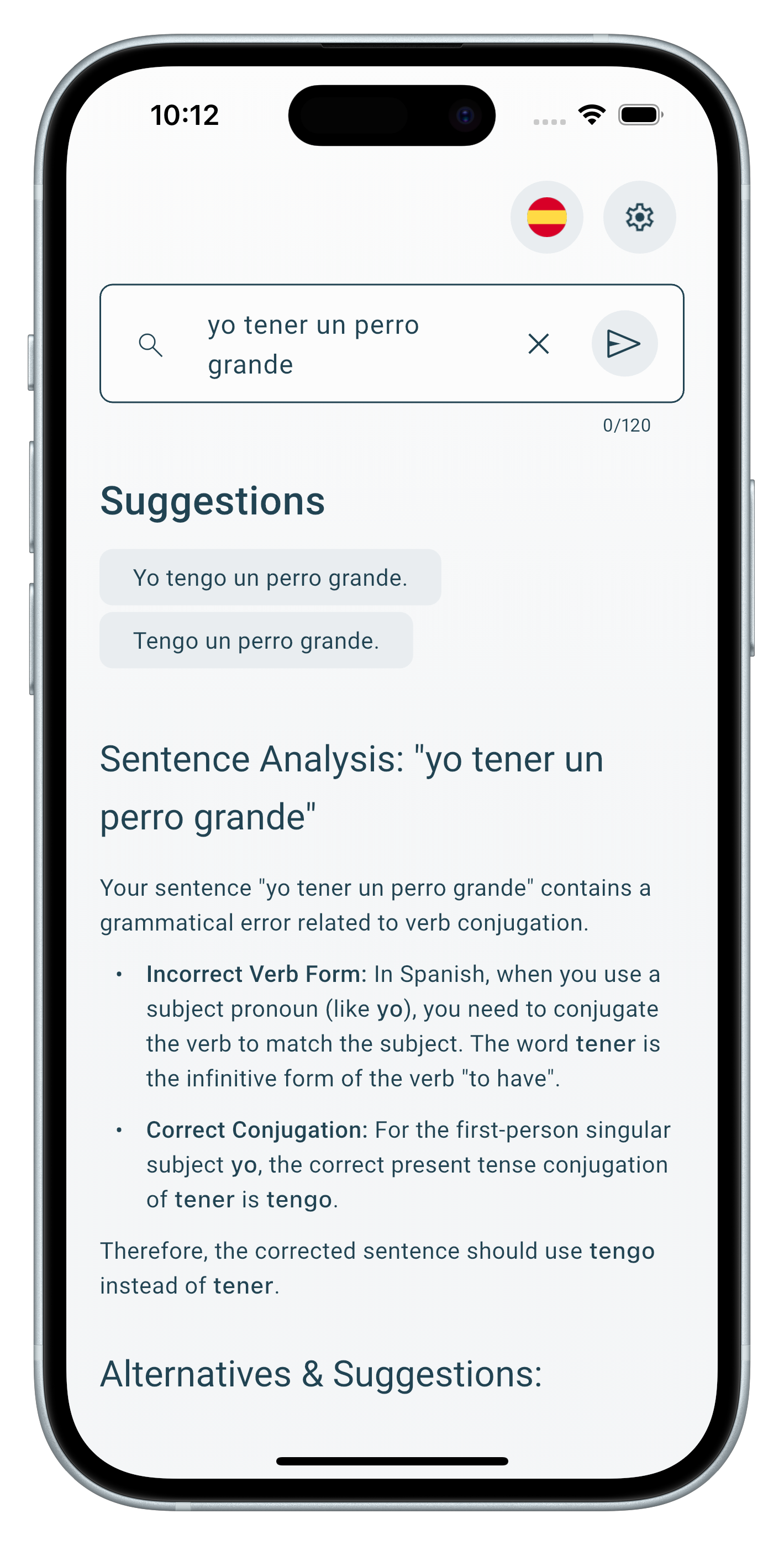 Analyzing grammar errors